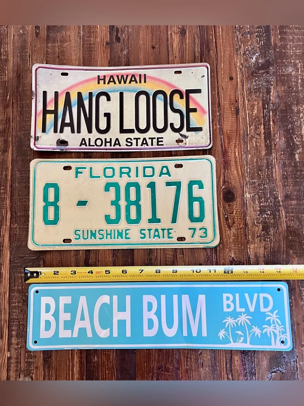 Beach Themed License Plate Wall Decor For Bedroom, Pool House, FamilyRoom Dorm